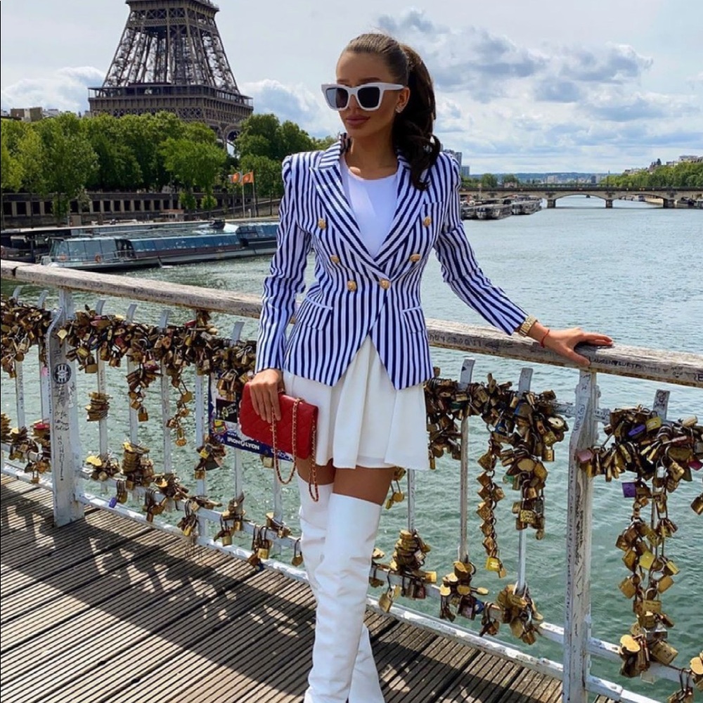 NWT Yatch Club Blue and White Blazer.